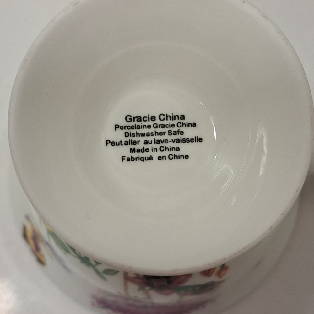 Floral Porcelain Teacup and Saucer Set - Picture 3 of 7